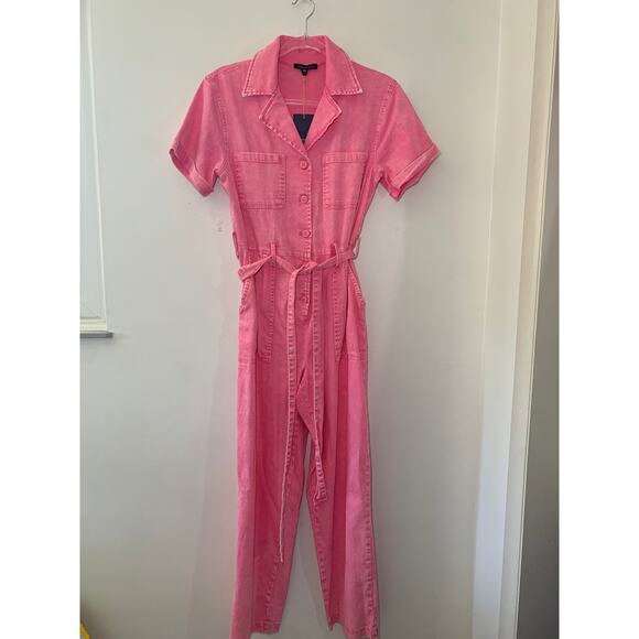 Skies are Blue Kendall Utility Bubblegum Pink Pant Jumpsuit - Picture 6 of 6